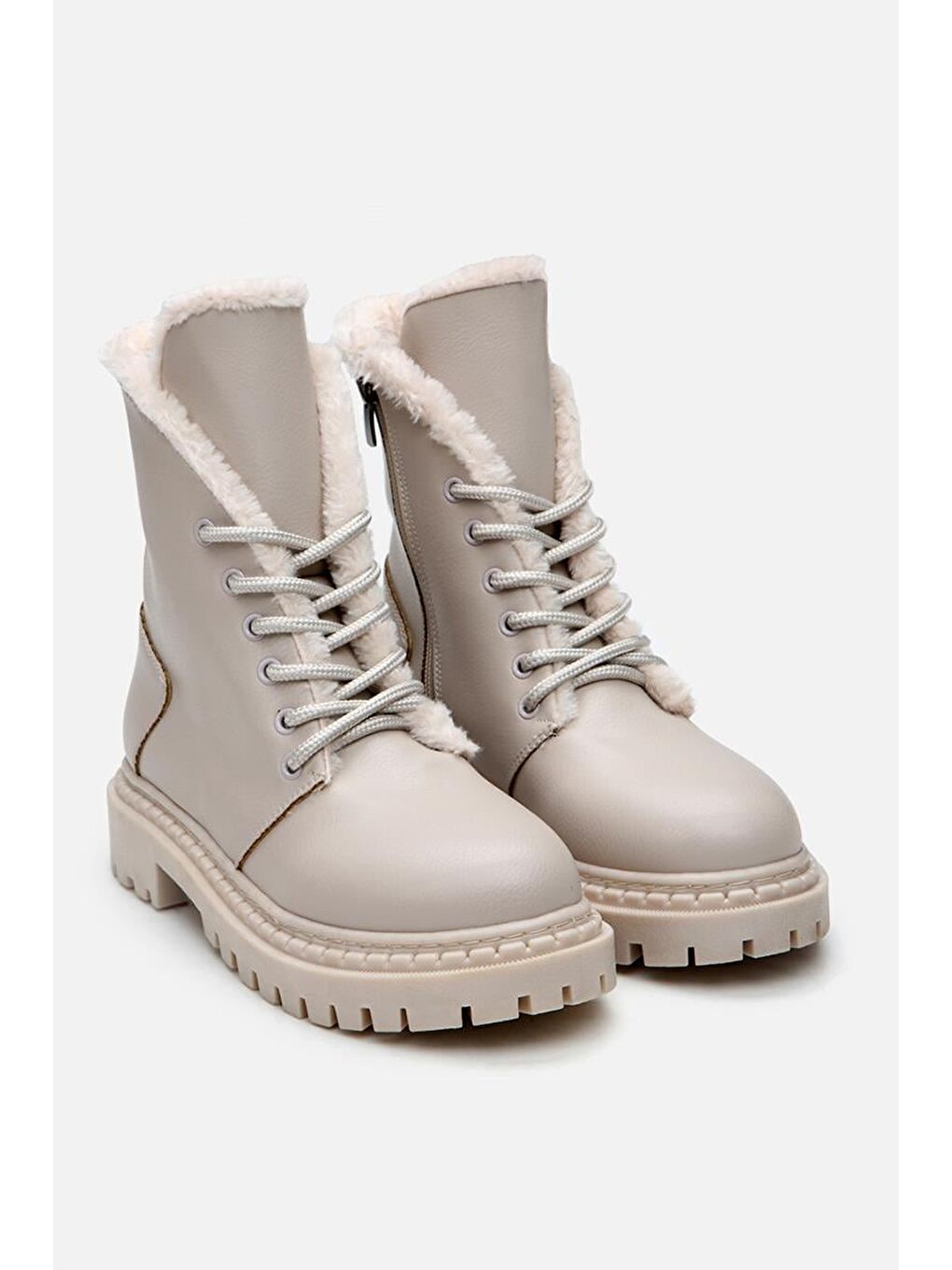 Bej Kadın Düz Bot-1