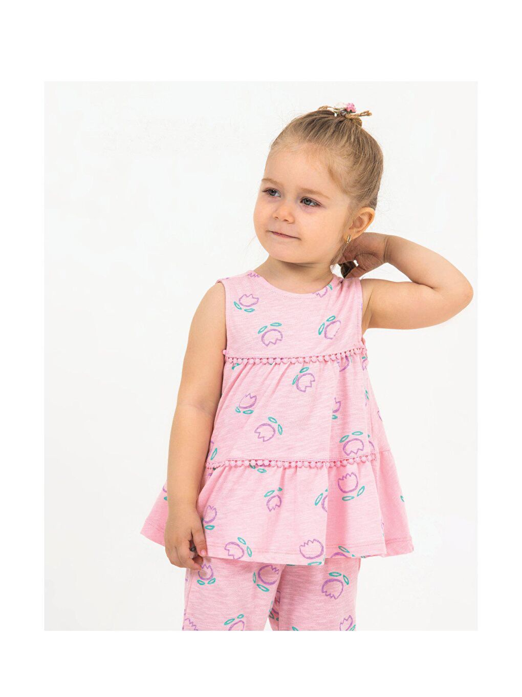 Harika KIDS Açık Pembe Kız Bebek Tunik Model Alt-Üst Takım - 7