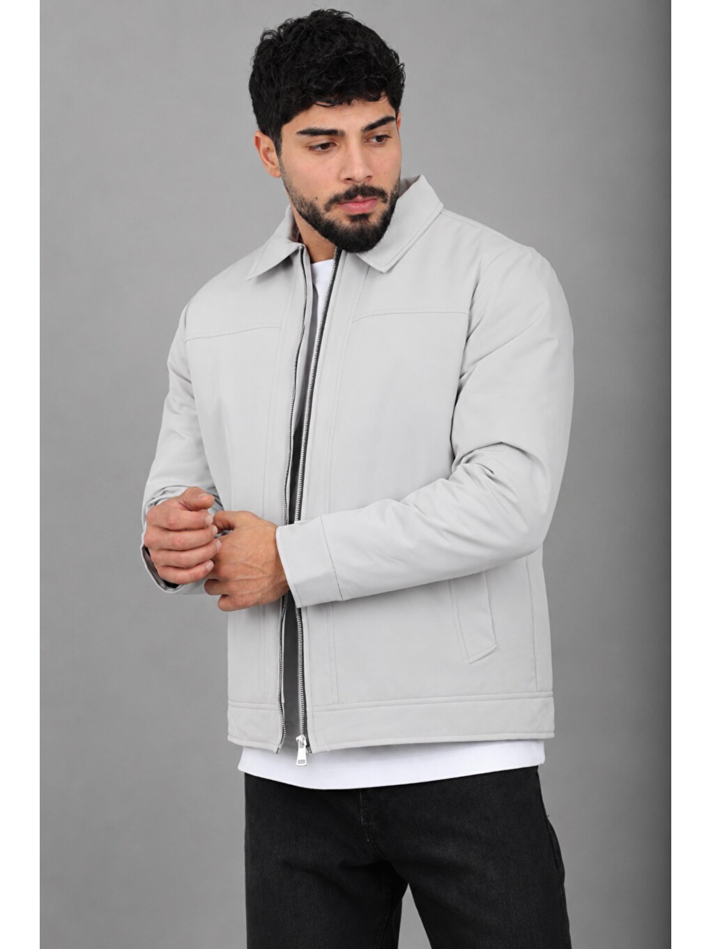 Bej İçi Kürklü Yakalı Orta Kışlık Mont Pldp 3033-m_50511-1