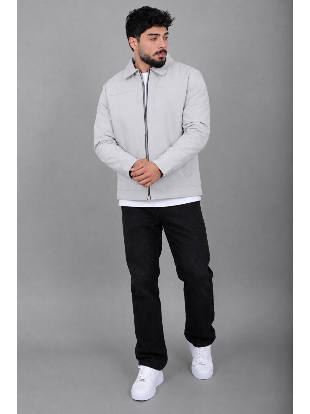 Bej İçi Kürklü Yakalı Orta Kışlık Mont Pldp 3033-m_50511-4