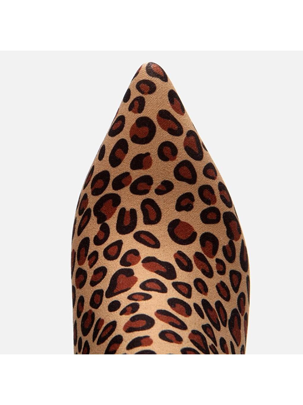 Kahverengi Leopar Desenli Kadın Topuklu Bot-4