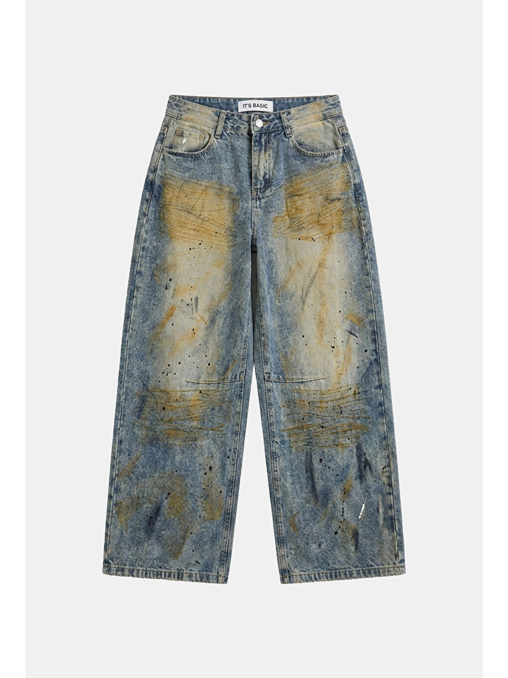 Mavi Kadın Jean Rengi Palazzo Fit T14t Özel Yıkama Tasarım Denim Jean