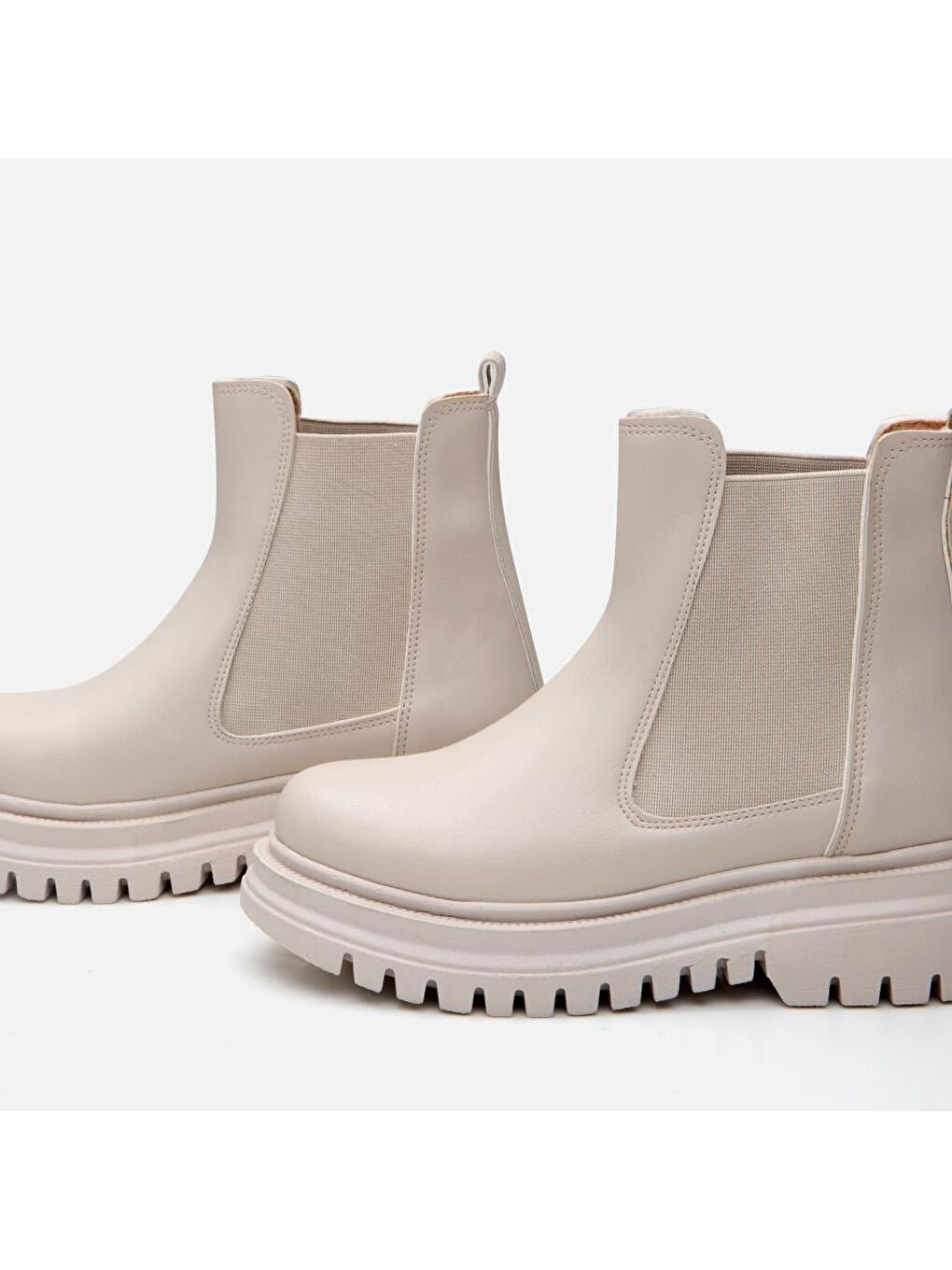 Bej Kadın Düz Bot-2