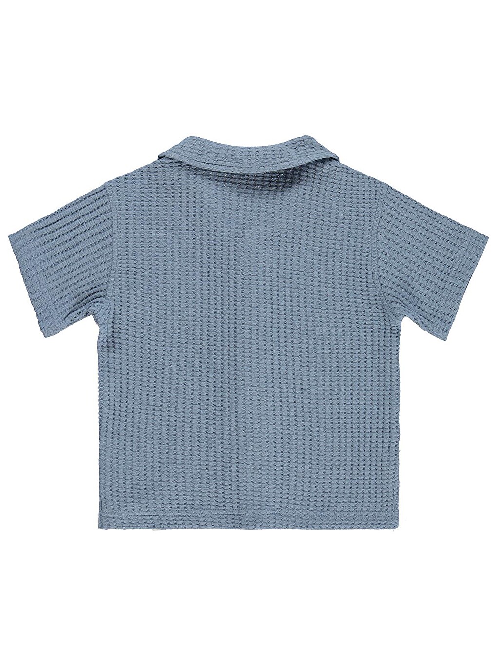 İndigo Boys Basic Waffle 2-5 Yaş Gömlek - Mavi-1