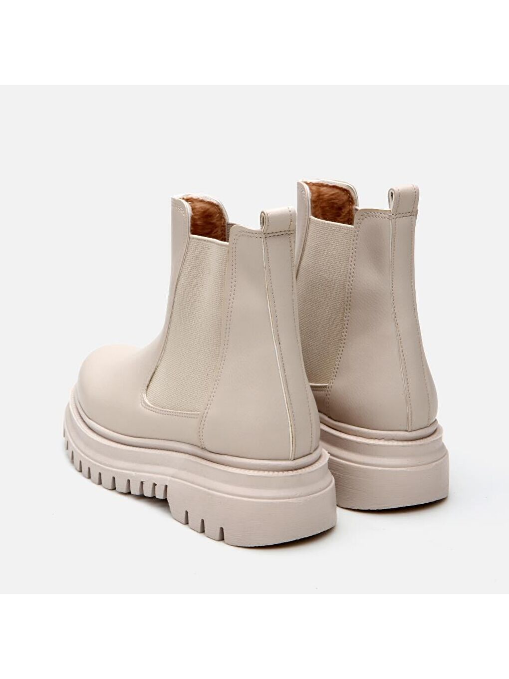 Bej Kadın Düz Bot-5