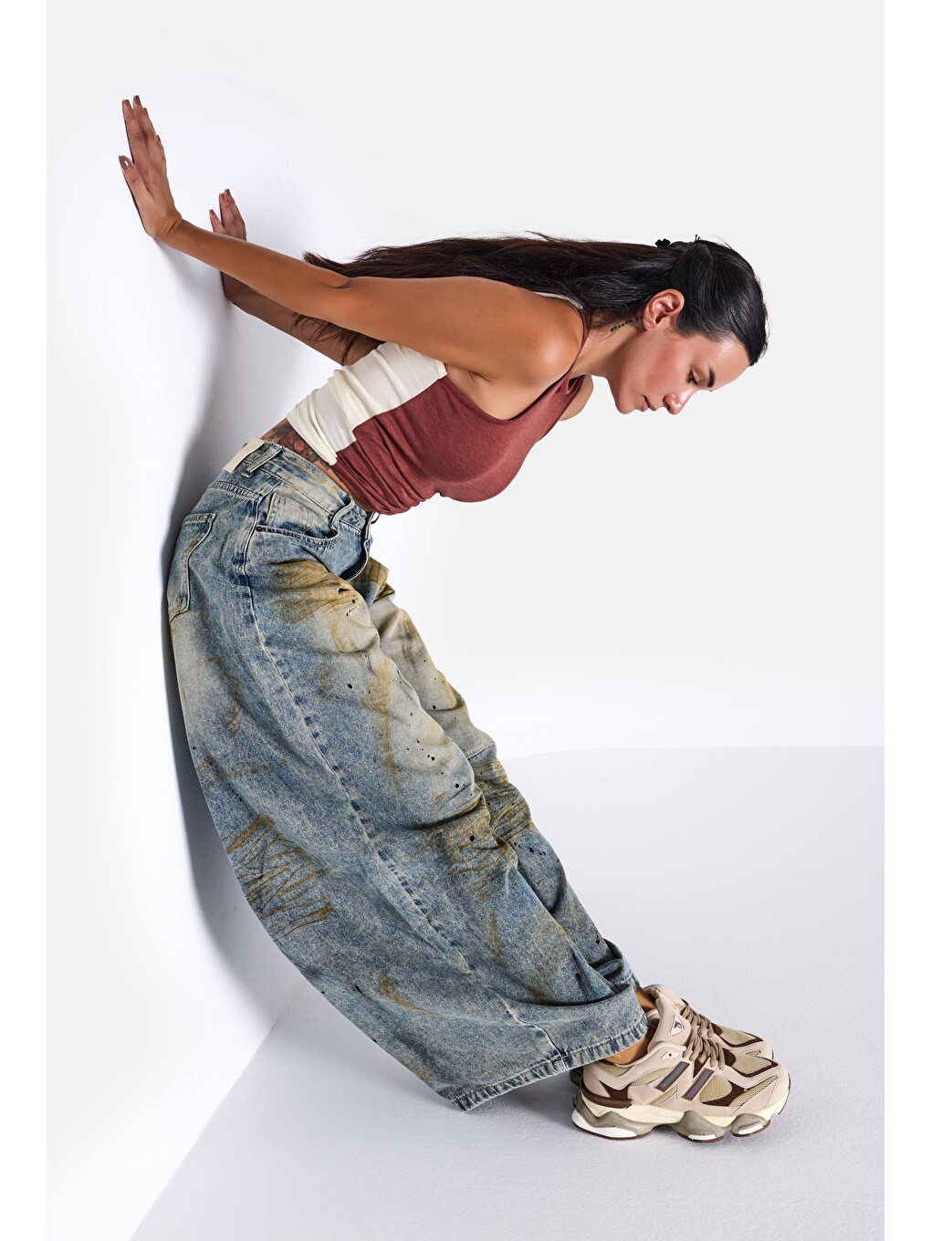 Mavi Kadın Jean Rengi Palazzo Fit T14t Özel Yıkama Tasarım Denim Jean-4