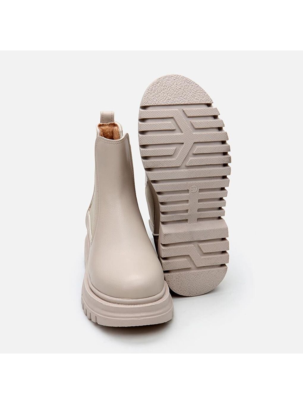 Bej Kadın Düz Bot-7