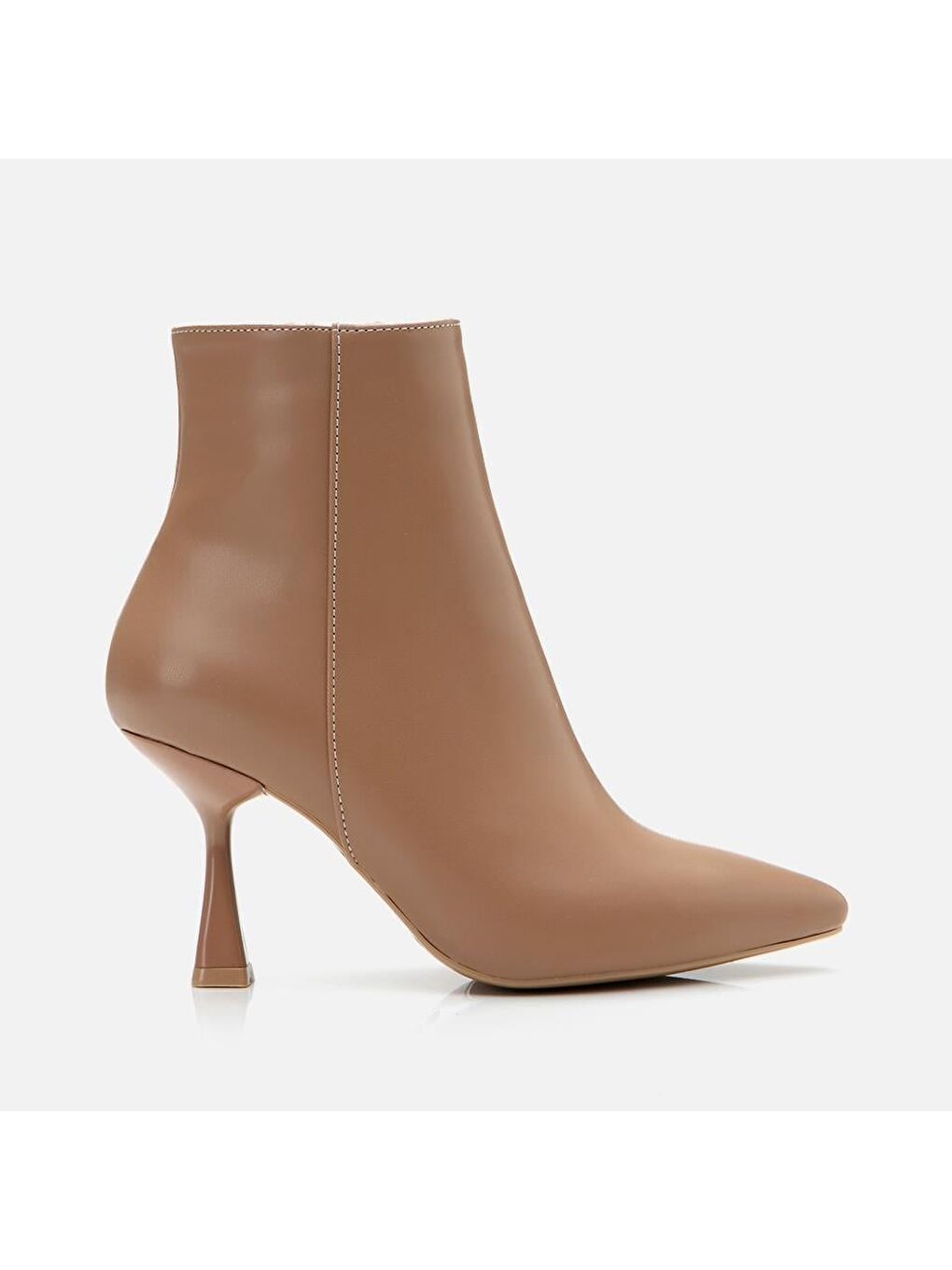 Bej Vizon Kadın Topuklu Bot