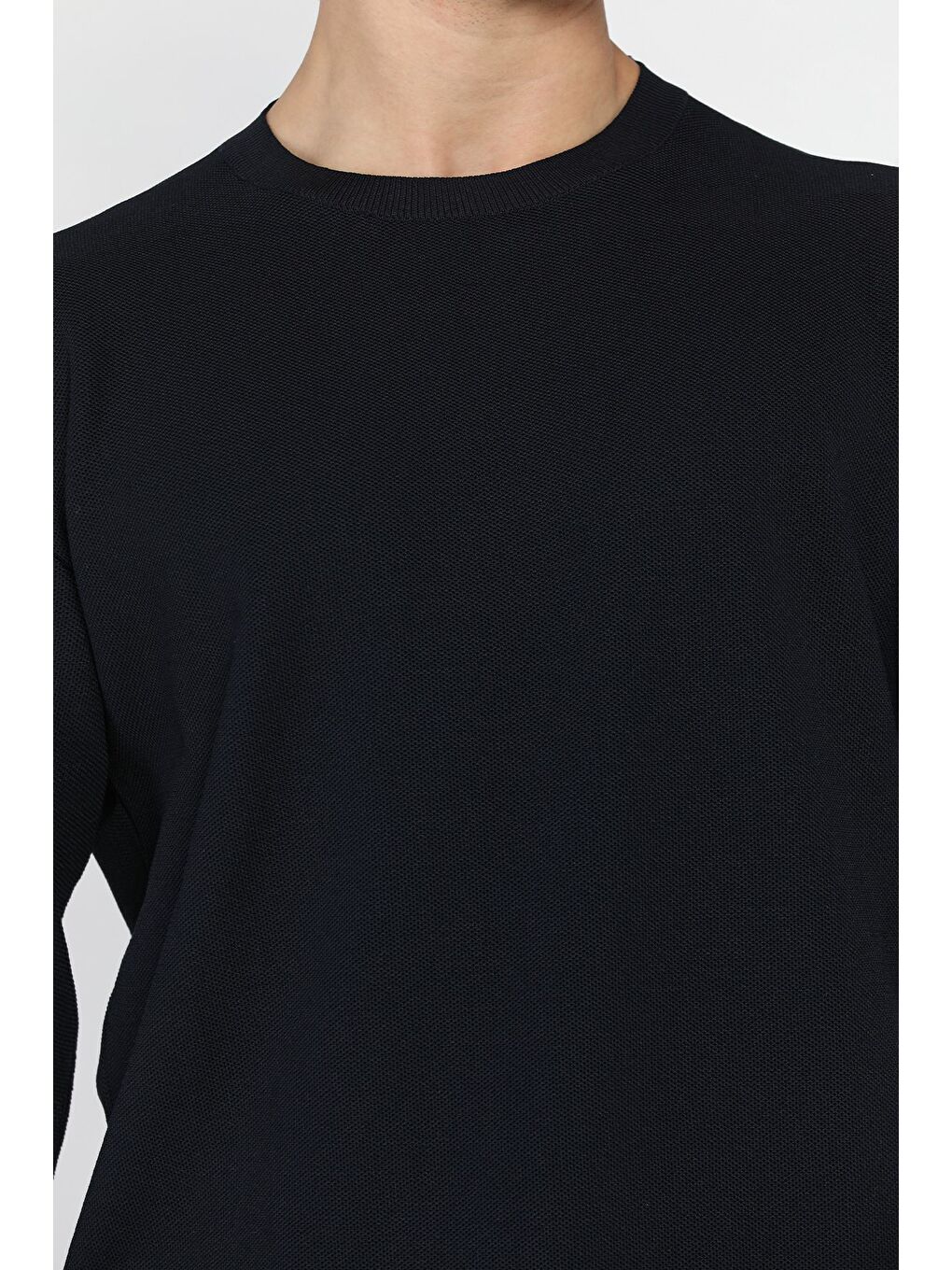 Lacivert Bisiklet Yaka Erkek Triko Kazak-3