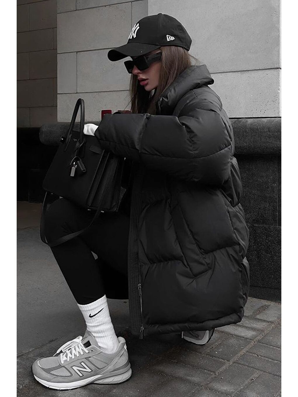 Siyah Basic Kadın Şişme Mont Mg1582-6