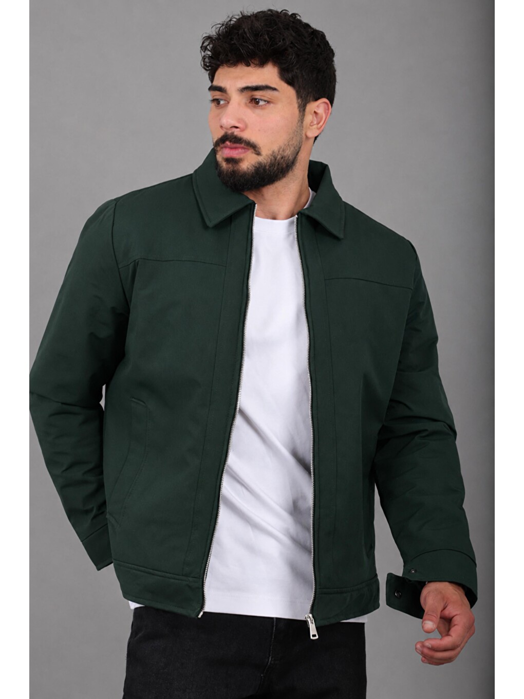Haki İçi Kürklü Yakalı Orta Kışlık Mont Pldp 3033-m_50511-2