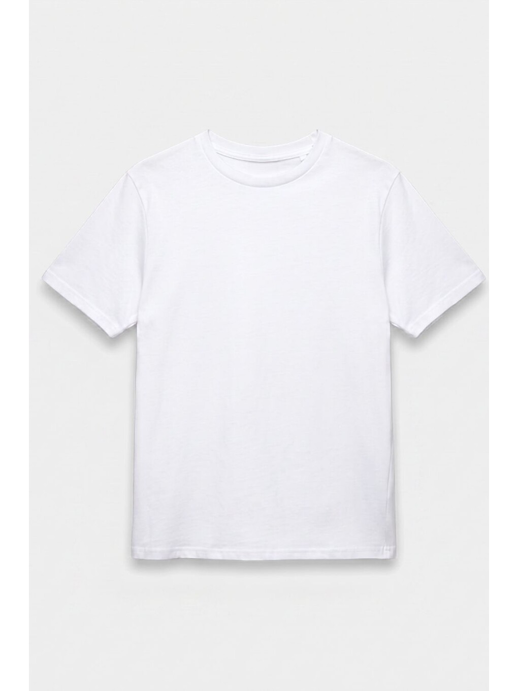 Erkek Muscle Fit Beyaz T-shirt-1