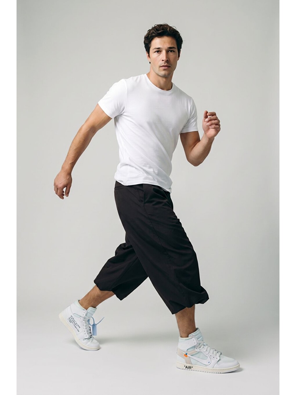 Erkek Muscle Fit Beyaz T-shirt-4