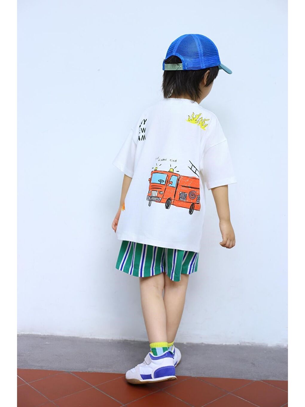 Karışık Erkek Çocuk Pamuklu Ejderha Baskılı T-Shirt Şort Takım-1