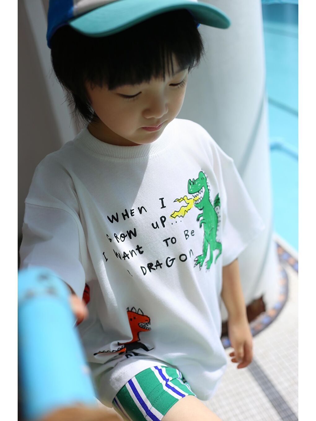 Karışık Erkek Çocuk Pamuklu Ejderha Baskılı T-Shirt Şort Takım-3