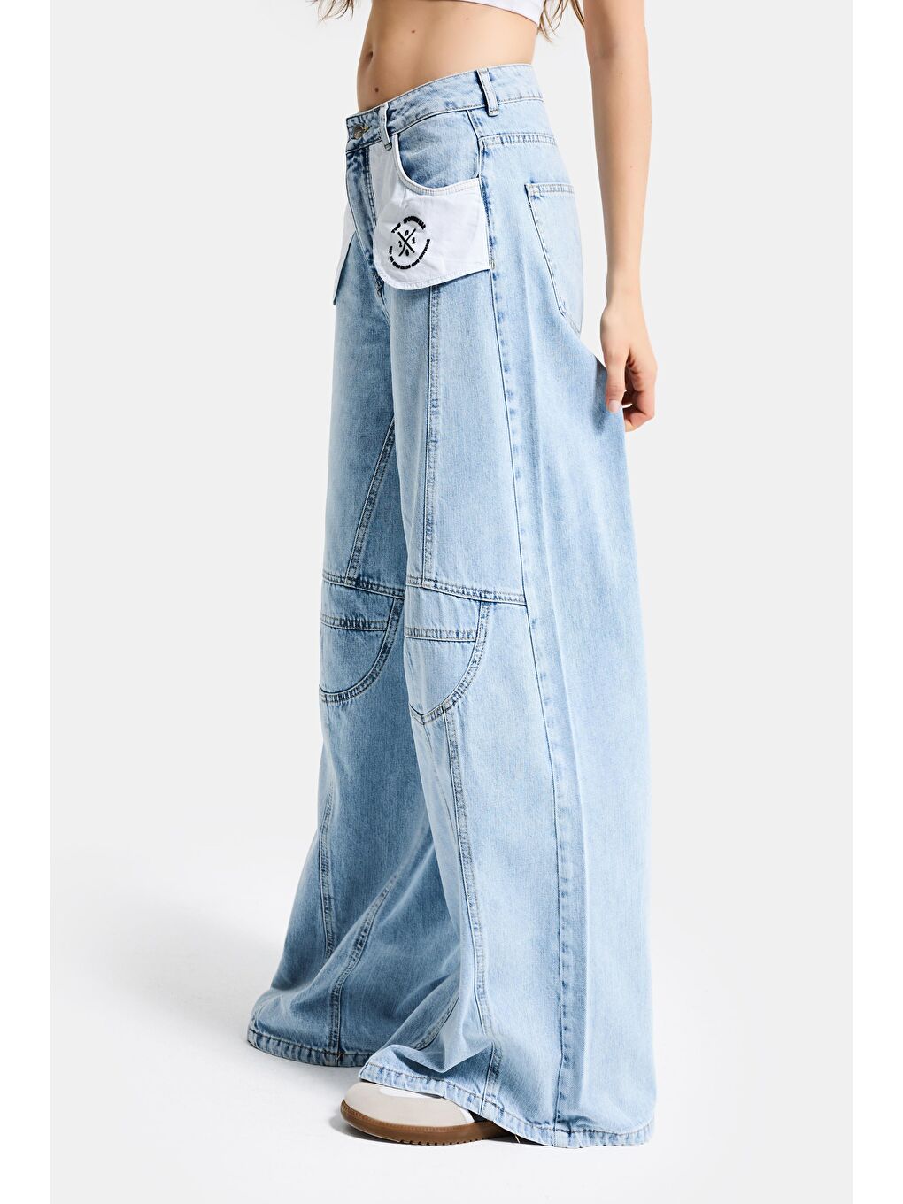 Mavi Kadın Ice Palazzo Fit Özel Tasarım Denim Jean-3