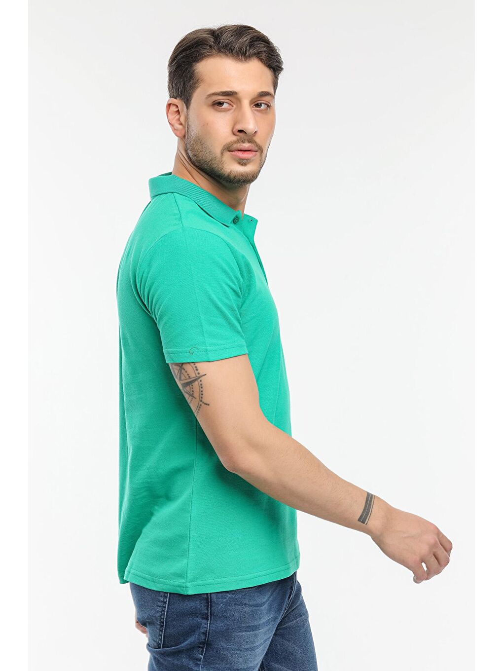 SLAZENGER Yeşil Polo Yaka Kısa Kollu Erkek Tişört - 3