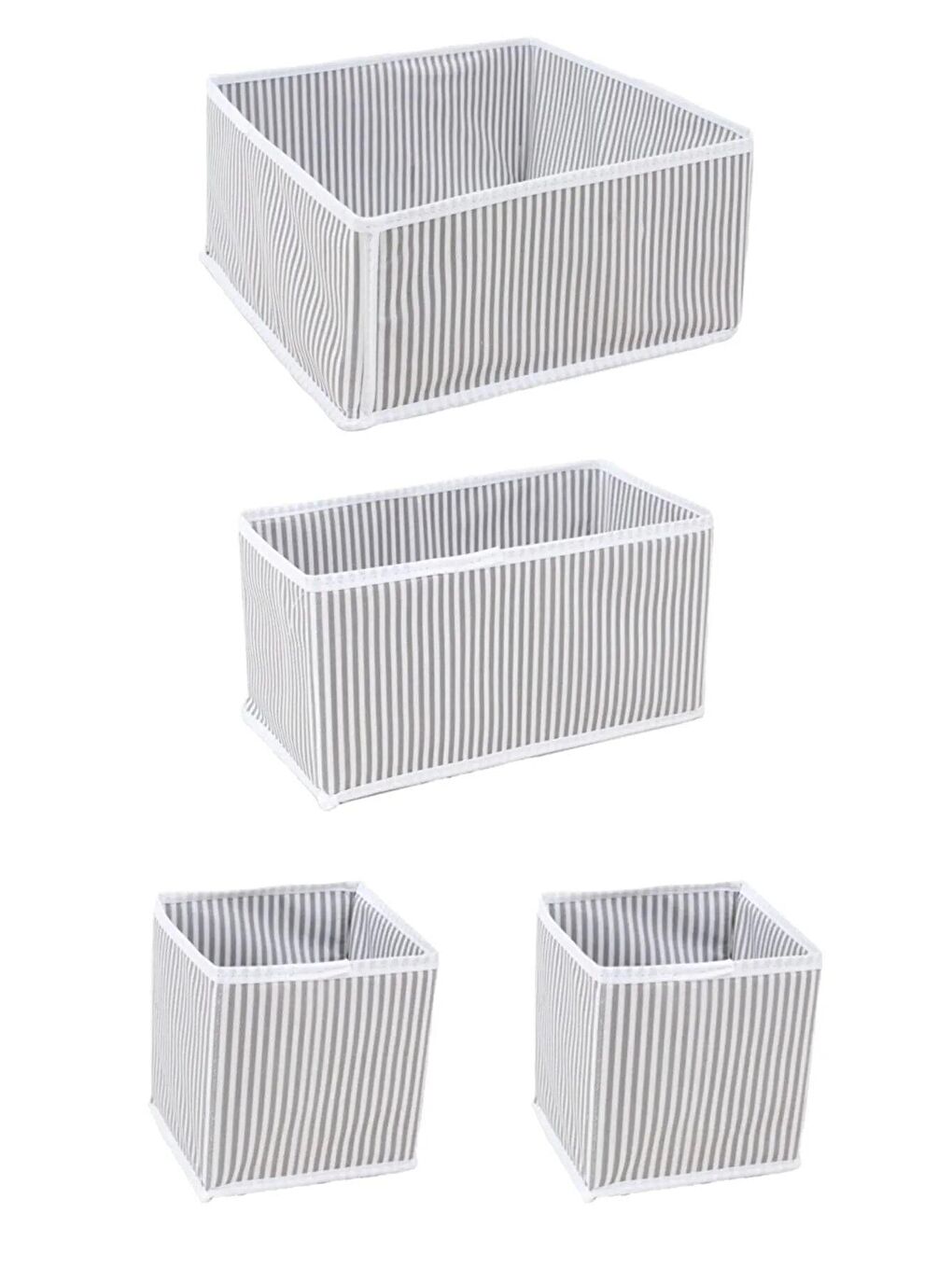 Gri 8 Parça Çekmece Içi Düzenleyici Kutu Seti - Dolap Içi Saklama Kutusu Organizer-2