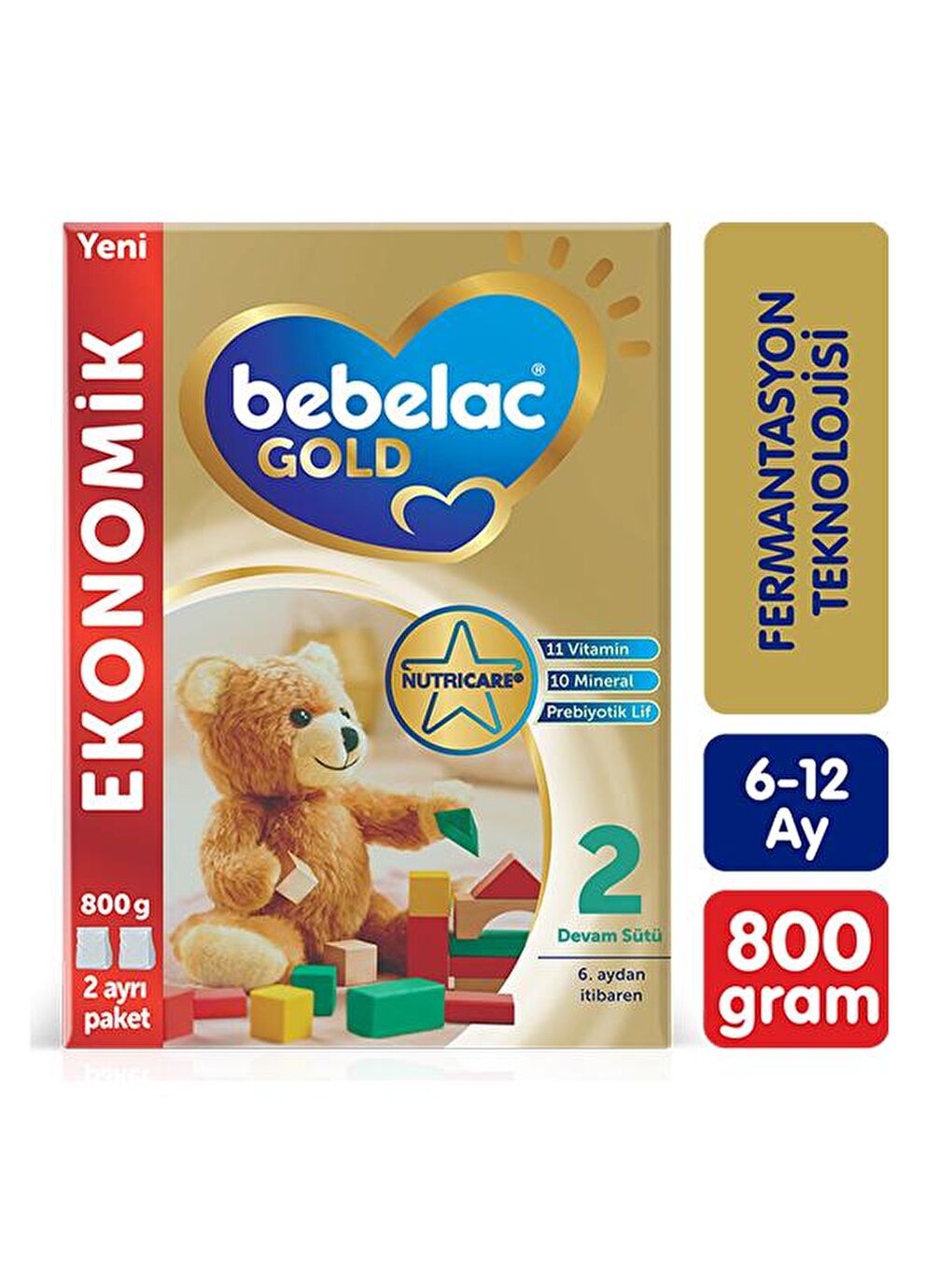 Bebelac Renksiz Gold 2 Devam Sütü 800 gr