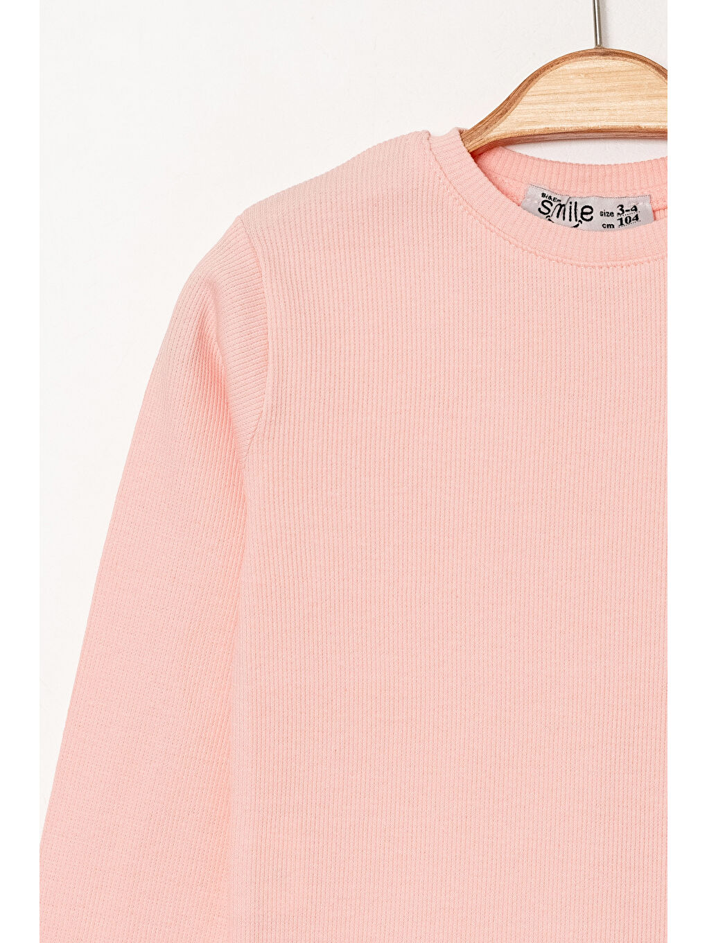 Bi&Em Smile Pudra Pembe Kız Bebek Pudra Kol ve Etek Dikişli 1-5 Yaş Sweatshirt - 3545-6 - 2