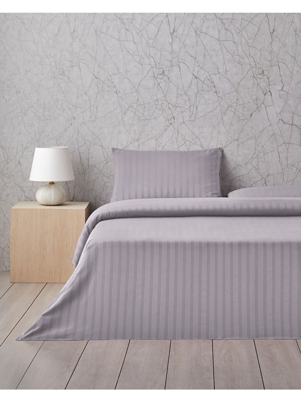 Glossy Kolay Ütülenir Perkal Çift Kişilik Nevresim Takımı 200x220 cm Gri