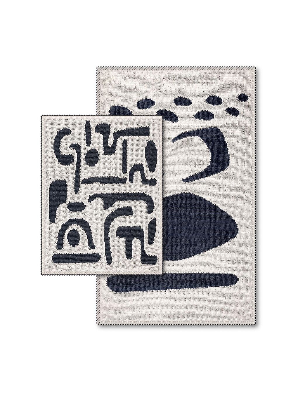 CoolShape Doğal Pamuklu 2'li Banyo Paspas Seti 60x100+50x60 Cm - Antrasit