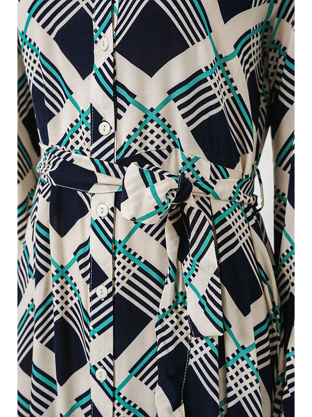 Kadın Boydan Düğmeli Uzun Tesettür Elbise 2588 - F.Lacivert-3