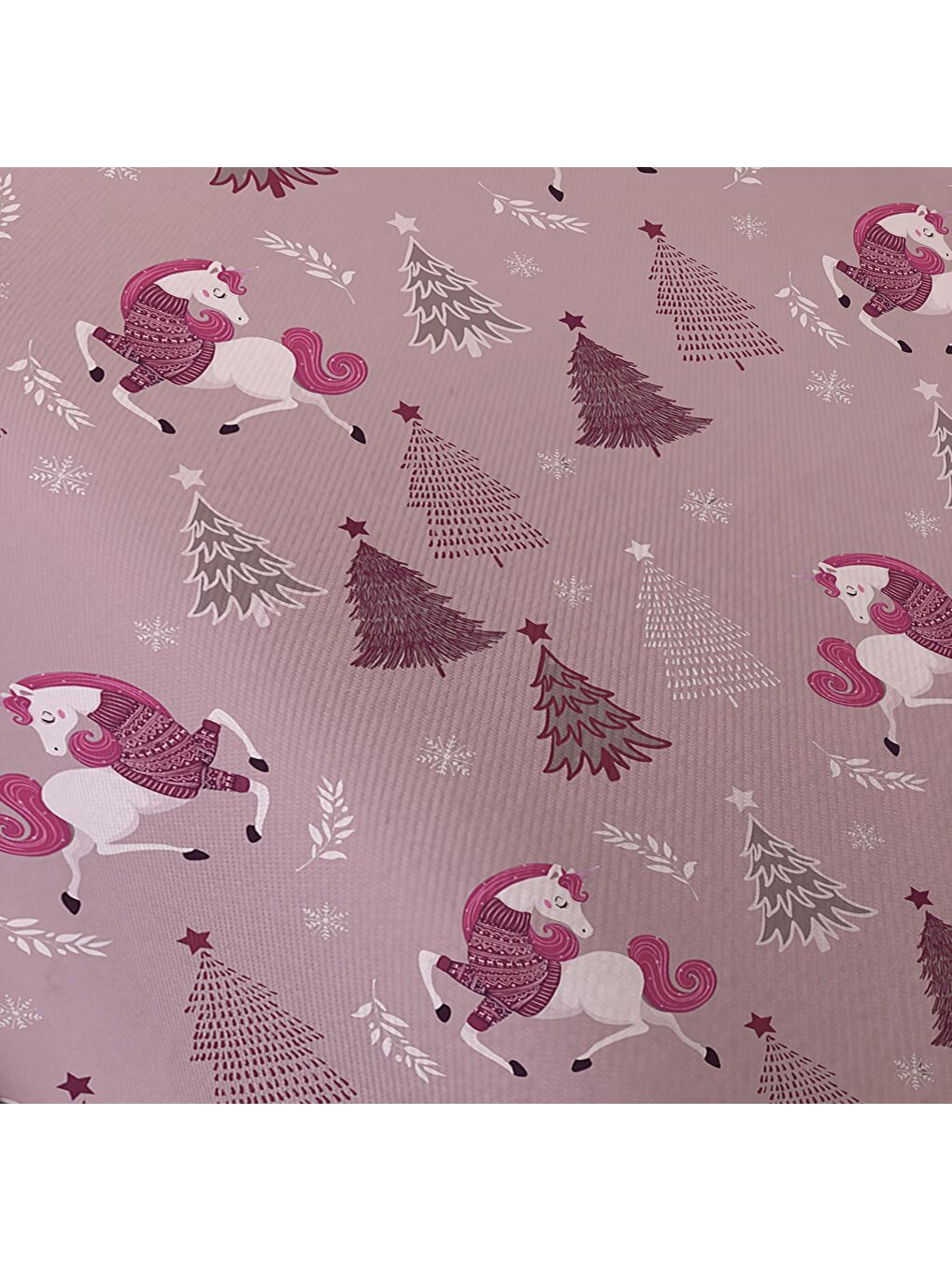 Desenli Çarşafsız 2'li Takım Baskılı Tek Kişilik Nevresim Takımı Pembe 160x220 cm-2