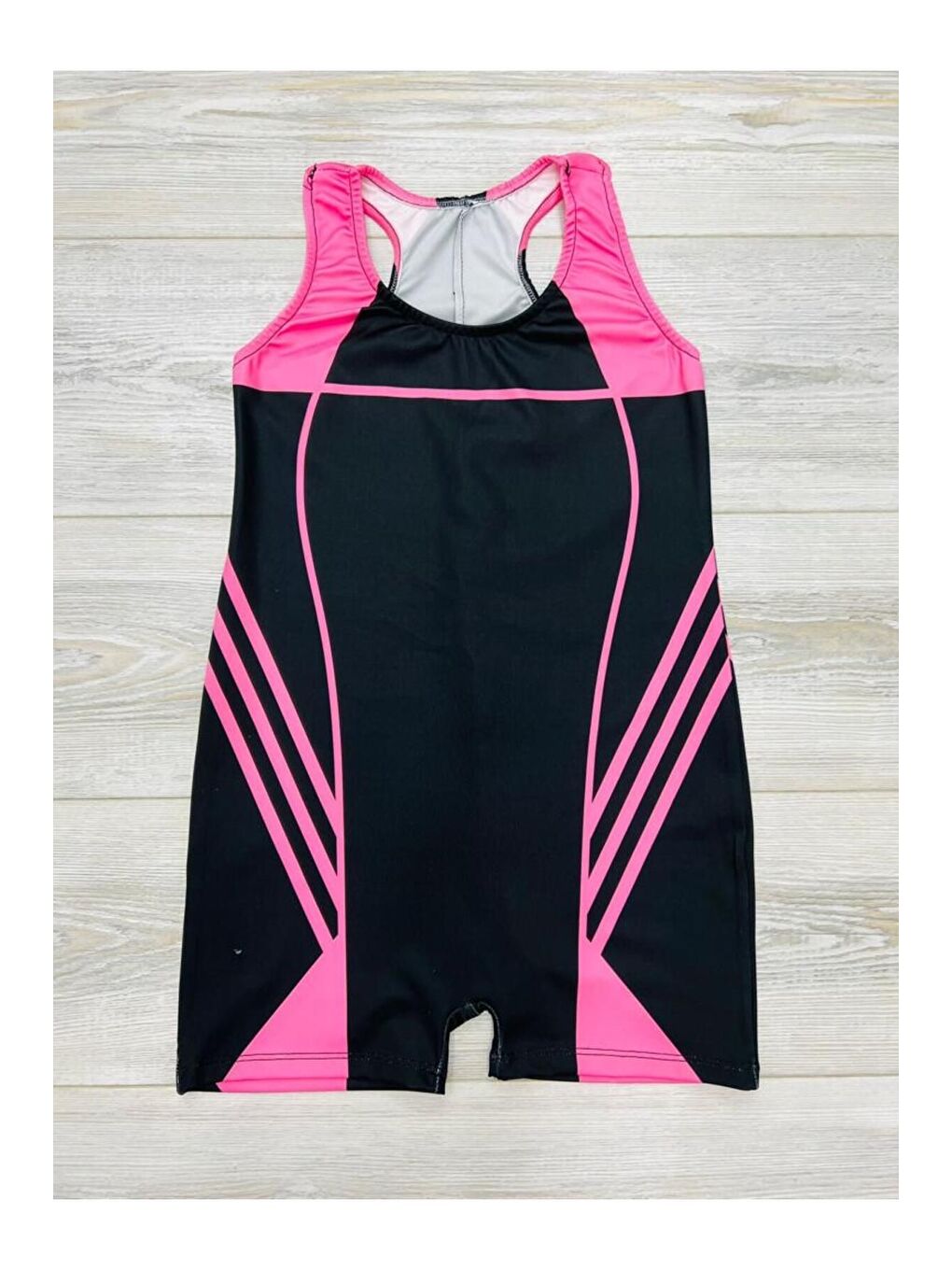 Siyah Yüzücü Şortlu Kız Çocuk Mayo