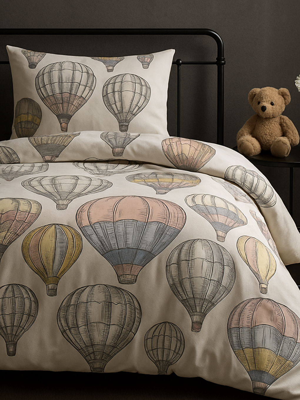 Bej Cappadocia %100 Pamuklu  Çift Kişilik Nevresim Seti-1