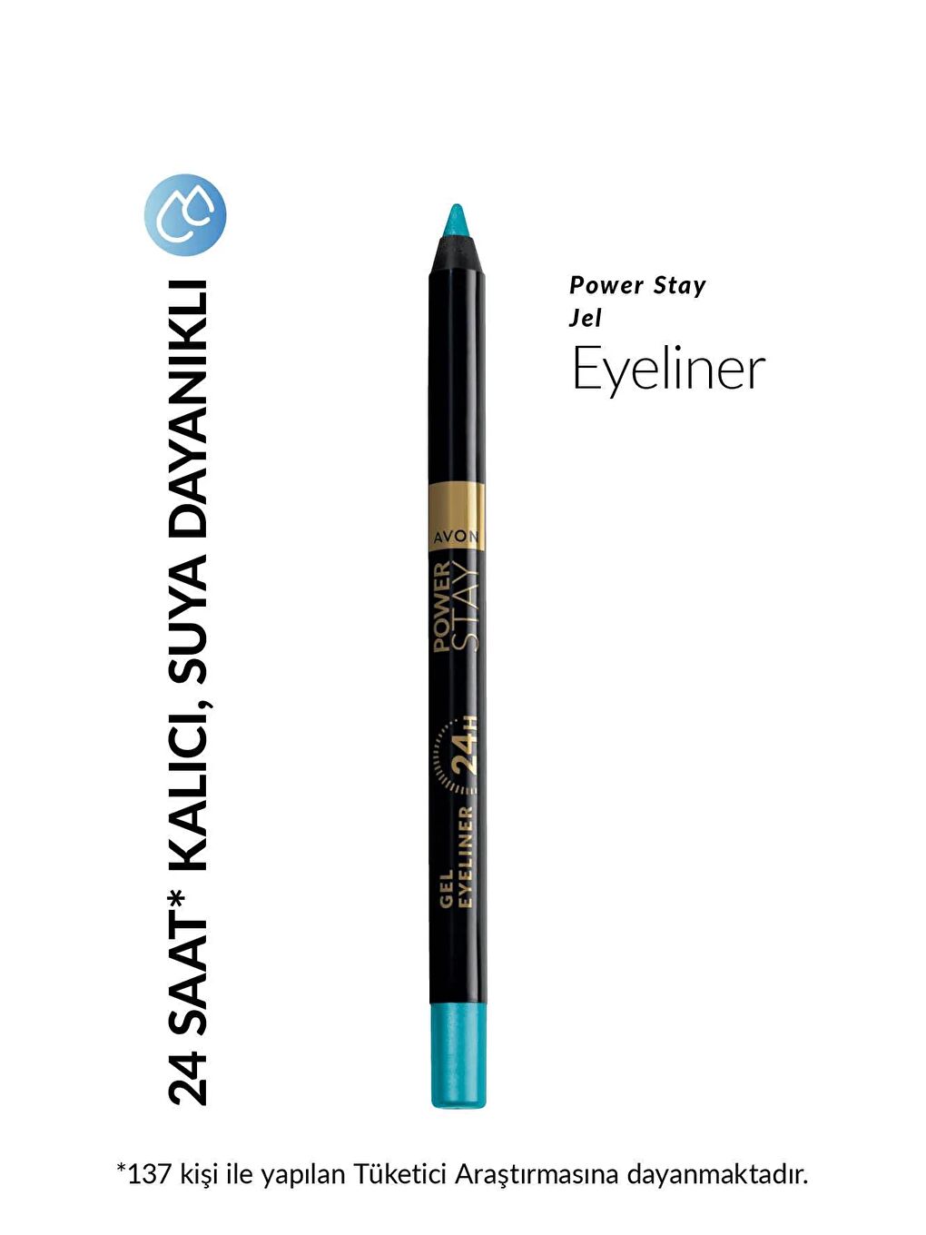 AVON Renksiz Power Stay Jel Eyeliner Tropical Teal - 1