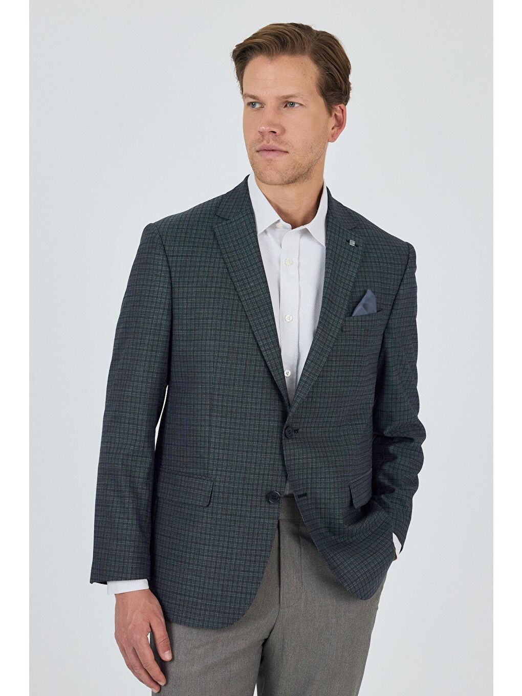 Lacivert Mono Yaka Bez Ayağı Tam Astar Esnek 4 Drop Comfort Fit Classic Ceket 1002250157-2