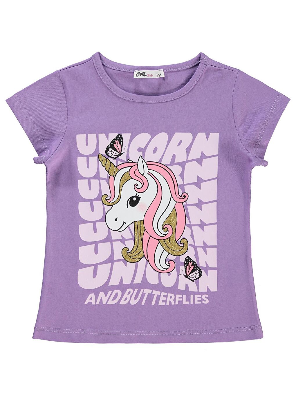 Girls Kız Çocuk Tişört 2-5 Yaş Açık Mor