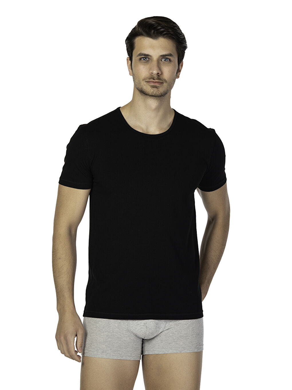 Siyah DS Damat Comfort Bisiklet Yaka T-shirt SİYAH