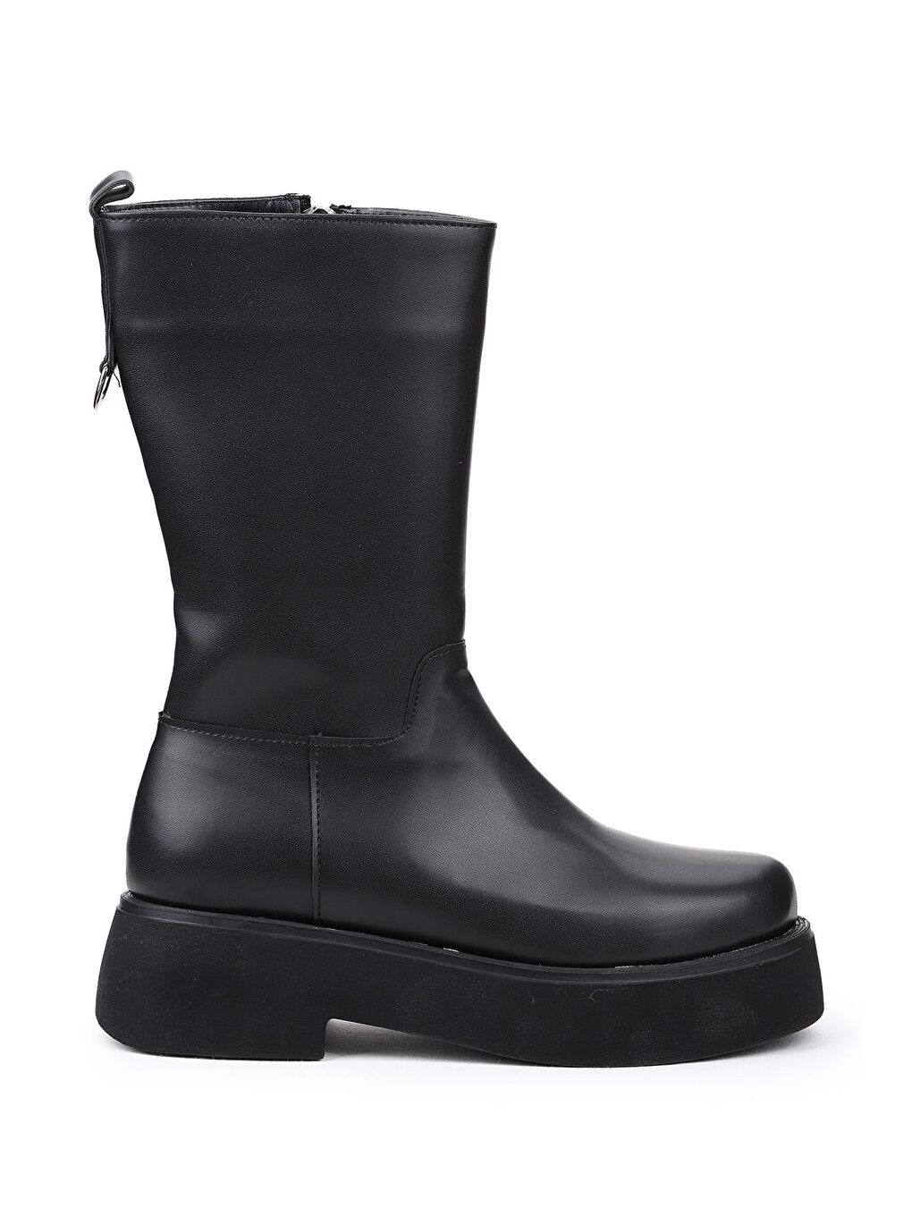 Siyah Cilt Fermuarlı Kadın Çizme-3