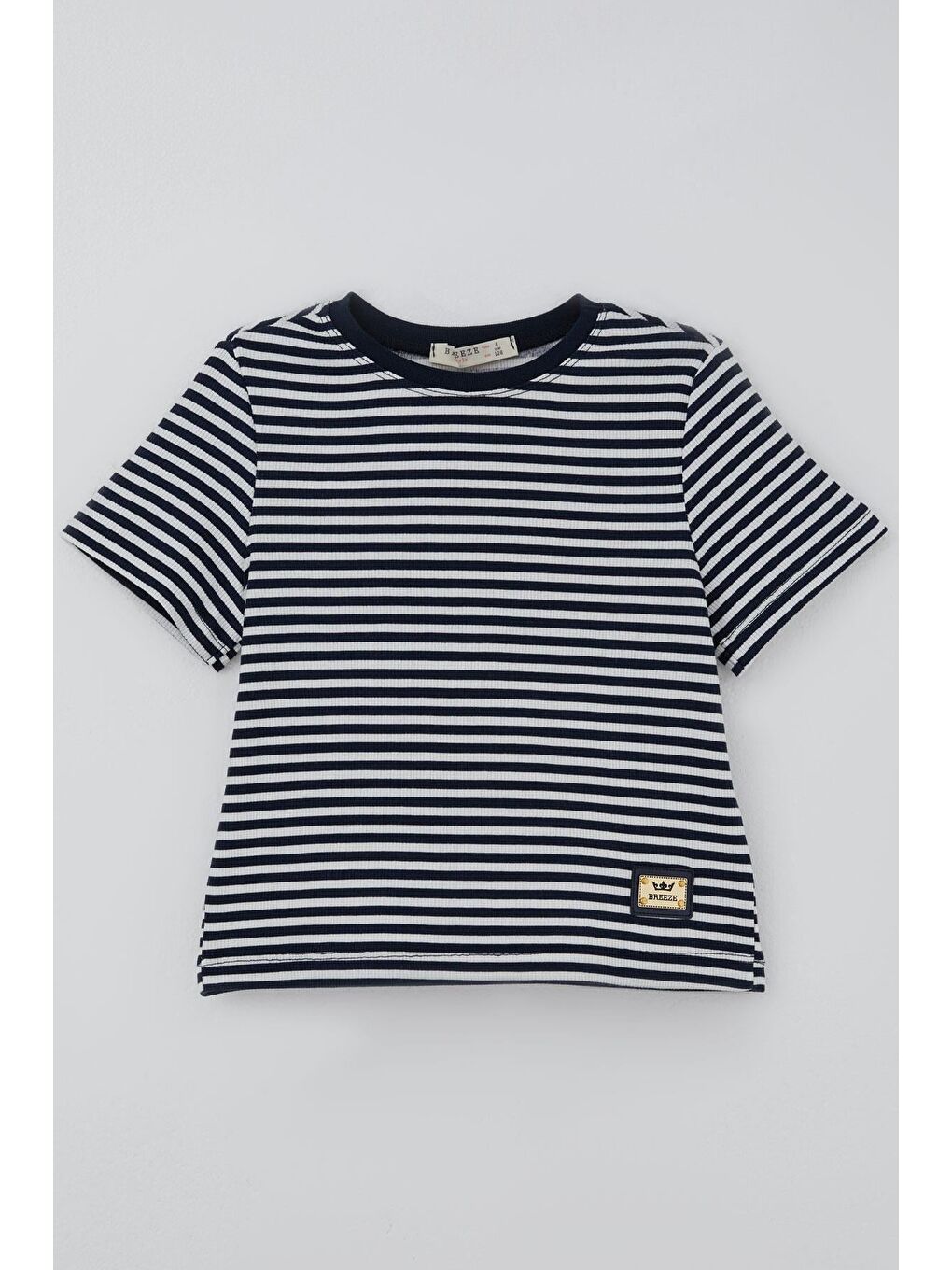 Kız Çocuk Pantolonlu Takım Arma Detaylı Pantolonu Fiyonk Aksesuarlı Lacivert (6-12 Yaş)-1