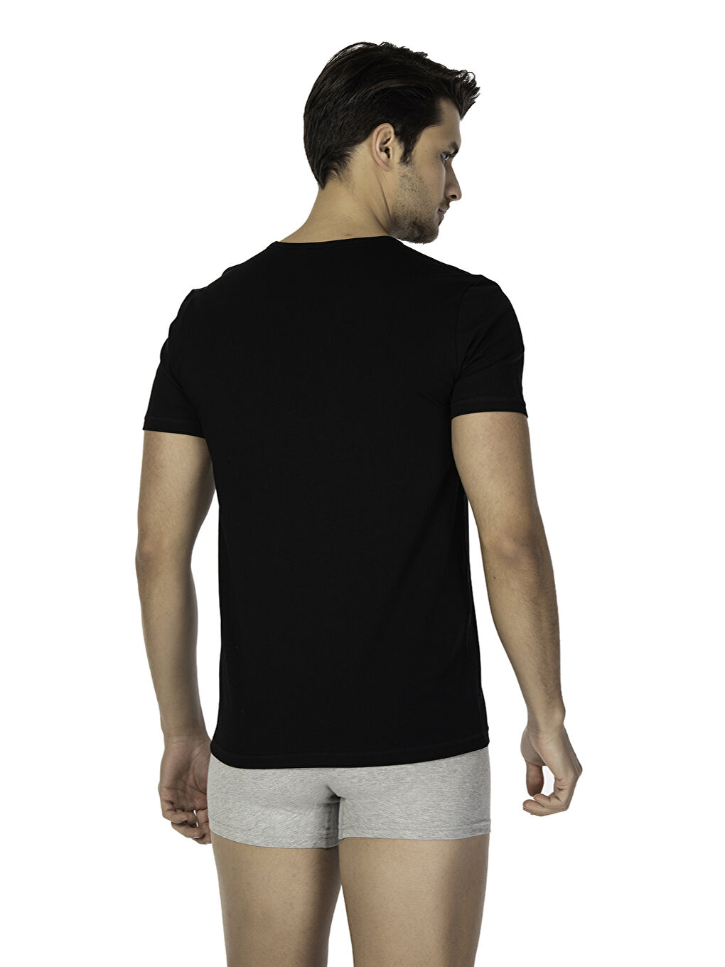 Siyah DS Damat Trendy Bisiklet Yaka T-shirt SİYAH-1