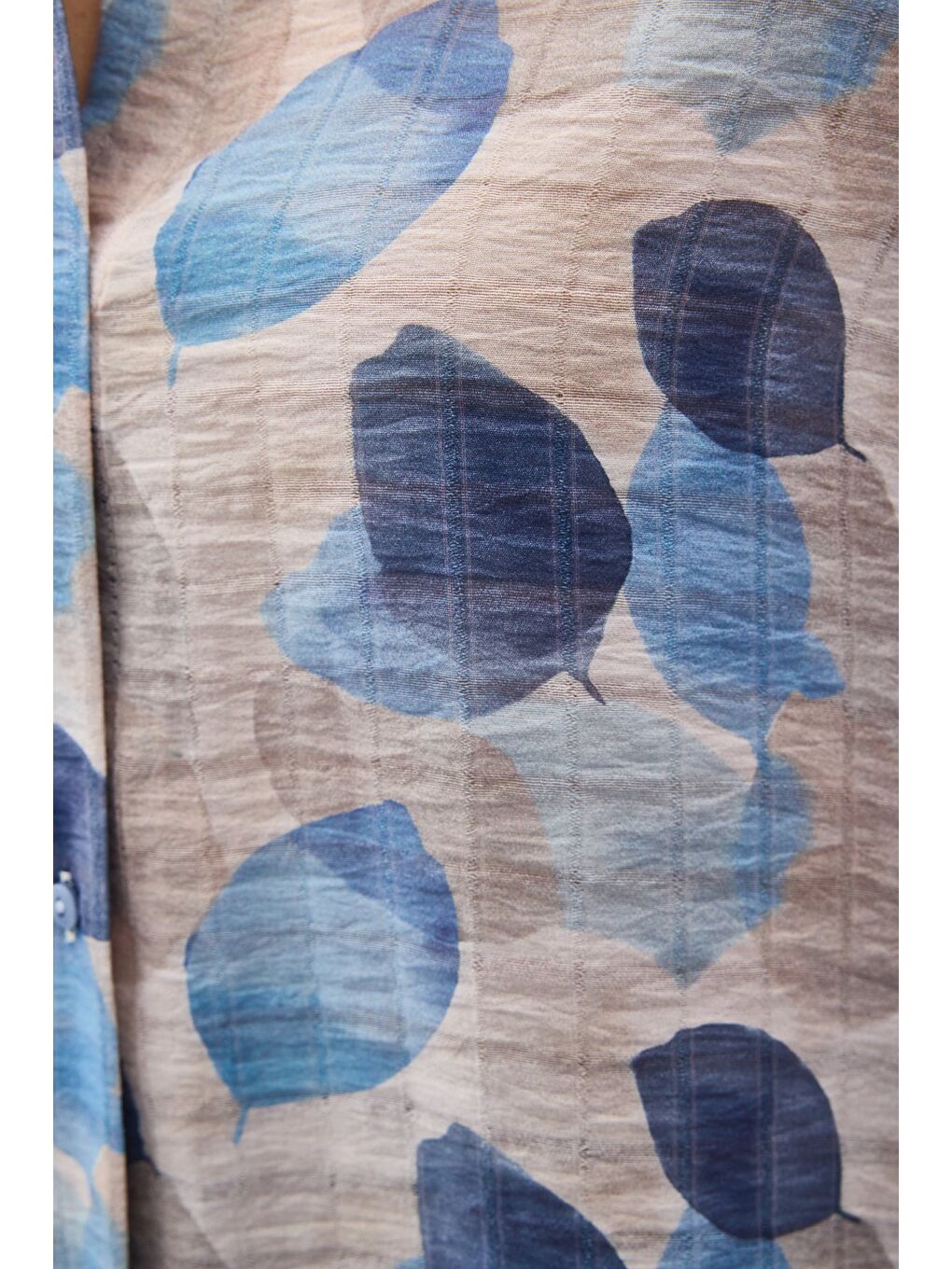 Kolu Katlamalı İnce Gömlek - Mavi-6