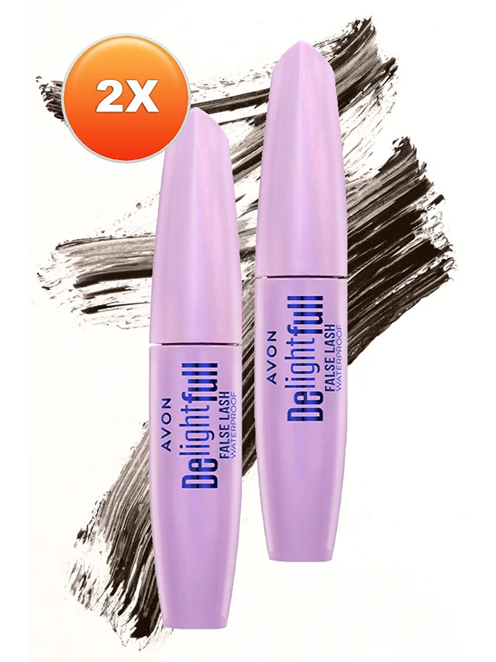 AVON Renksiz Delightful False Lash Suya Dayanıklı Maskara 10 Ml. Lava Brown İkili Set - 1