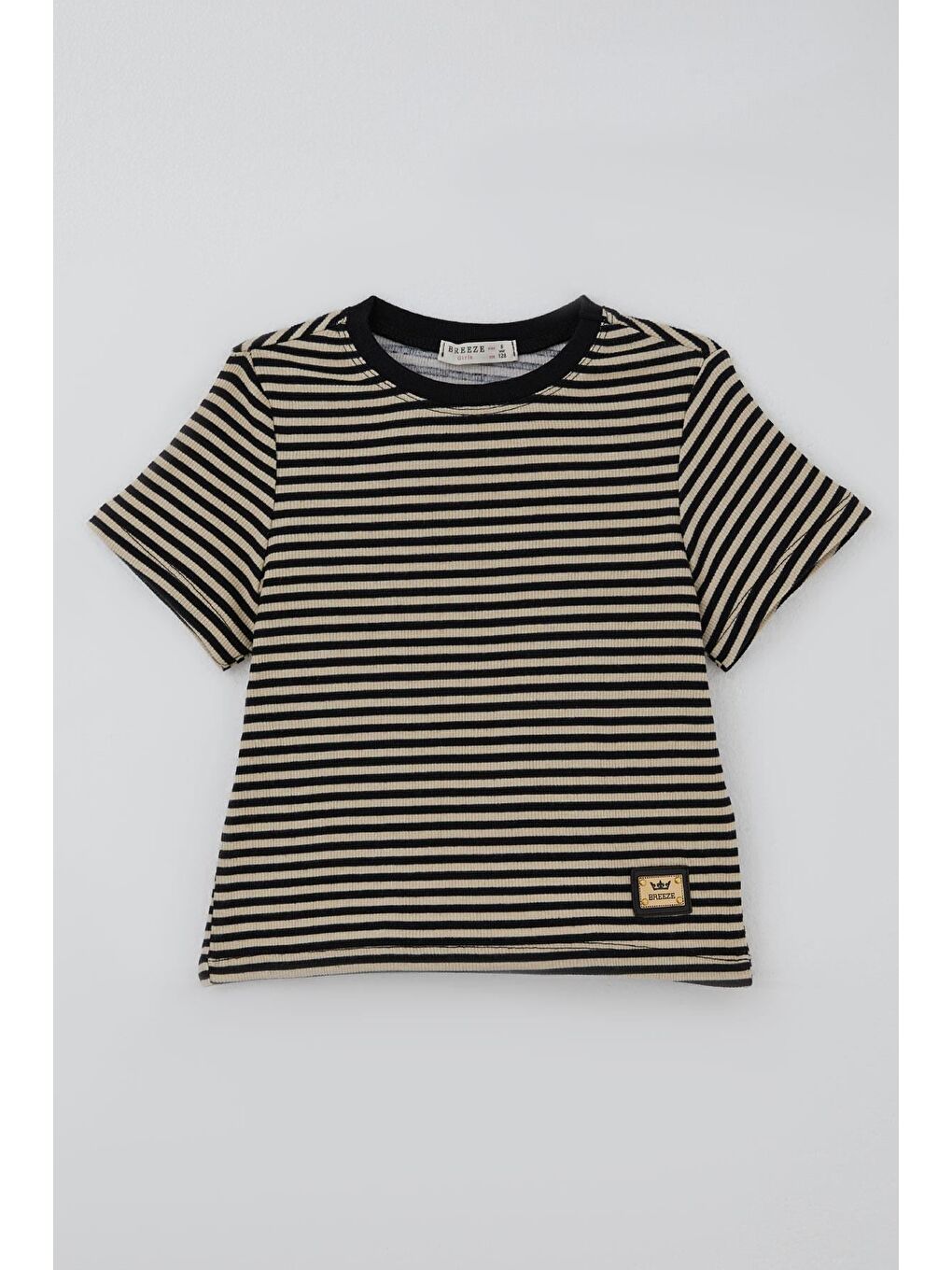 Kız Çocuk Pantolonlu Takım Arma Detaylı Pantolonu Fiyonk Aksesuarlı Siyah (6-12 Yaş)-1