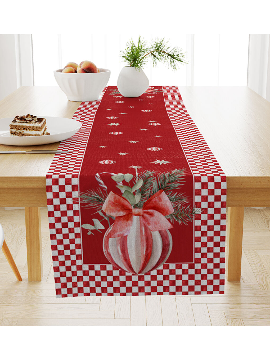 Karışık Kadife Dokulu Yılbaşı Temalı Runner 40x140 cm-1