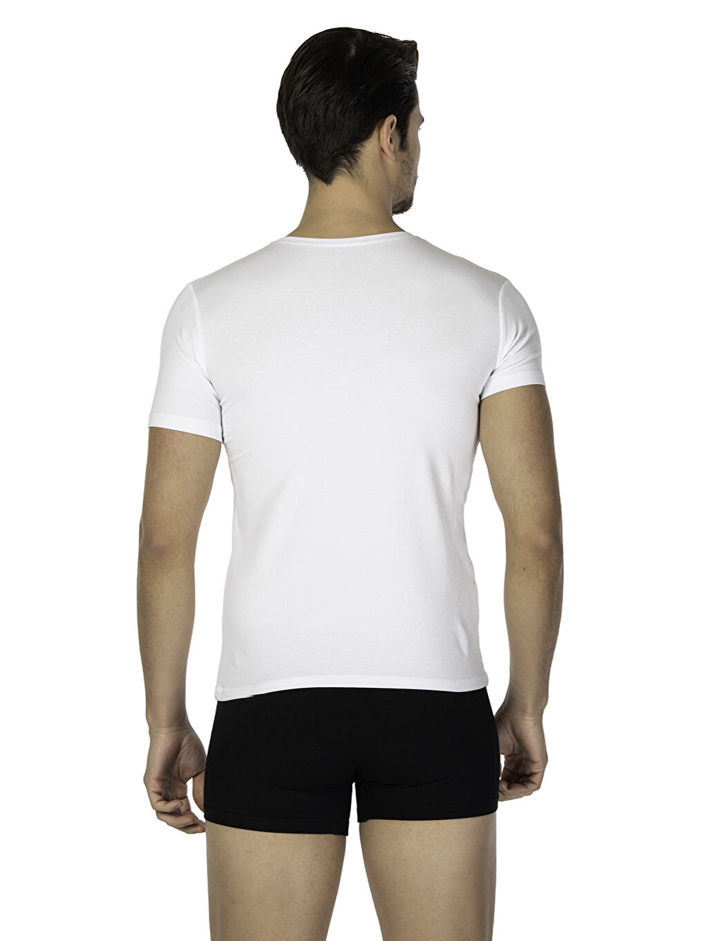 Beyaz DS Damat Comfort V Yaka T-shirt BEYAZ-2