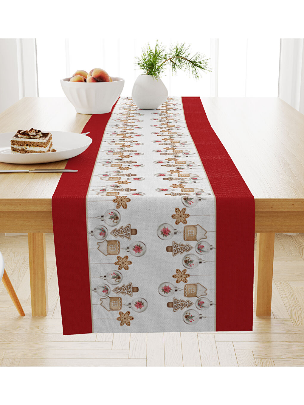 Karışık Kadife Dokulu Yılbaşı Temalı Runner 40x140 cm-1