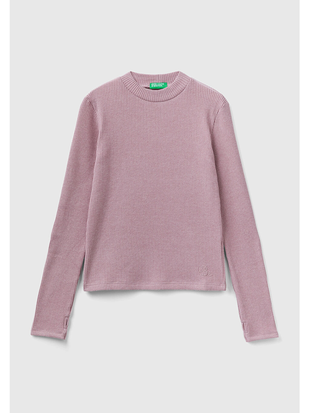 Pembe Kız Çocuk Gül Kurusu Parmaklık Detaylı Sweatshırt