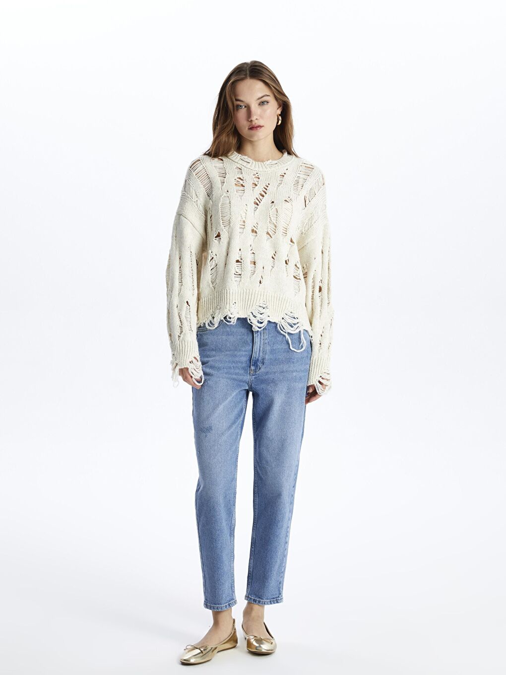 Dexia İndigo Paris - Mom Jeans Denim Pantolon - Mid Renk - 1