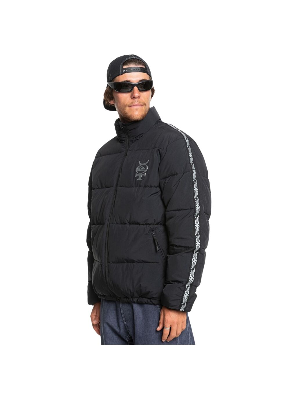 Puff The Dragon Erkek Siyah Snowboard Ceketi-1