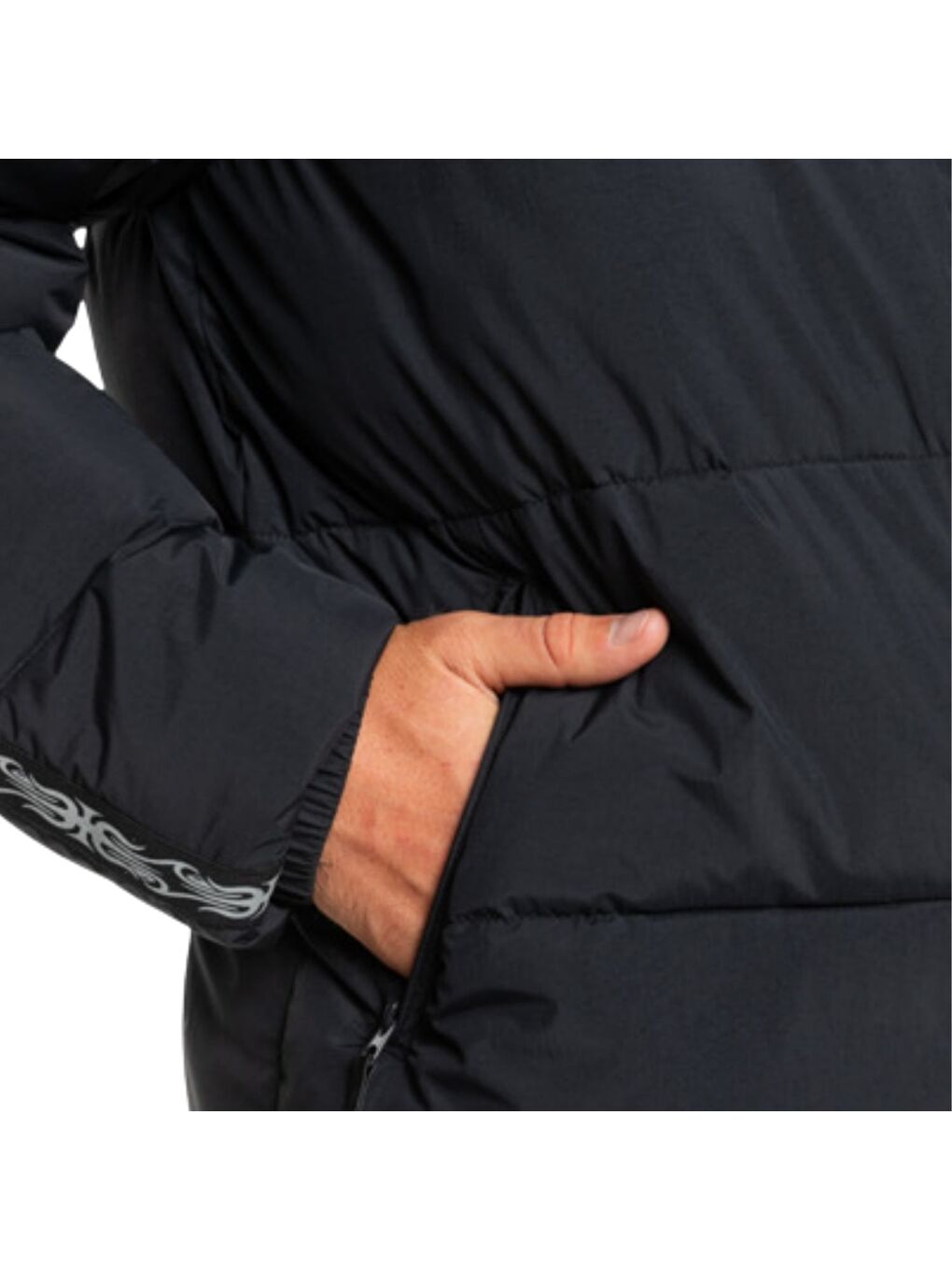 Puff The Dragon Erkek Siyah Snowboard Ceketi-3