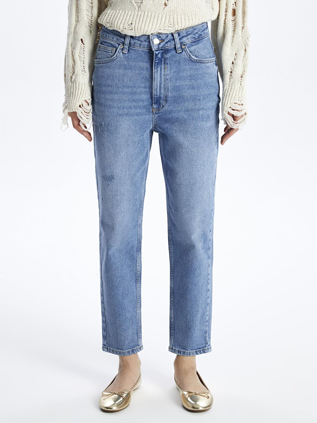 Dexia İndigo Paris - Mom Jeans Denim Pantolon - Mid Renk - 2