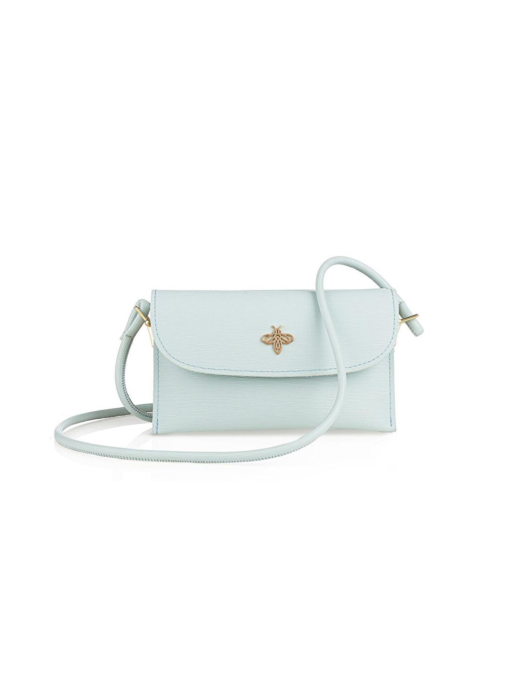 Mavi Çapraz Askılı Çift Cepli Kadın Omuz Çantası