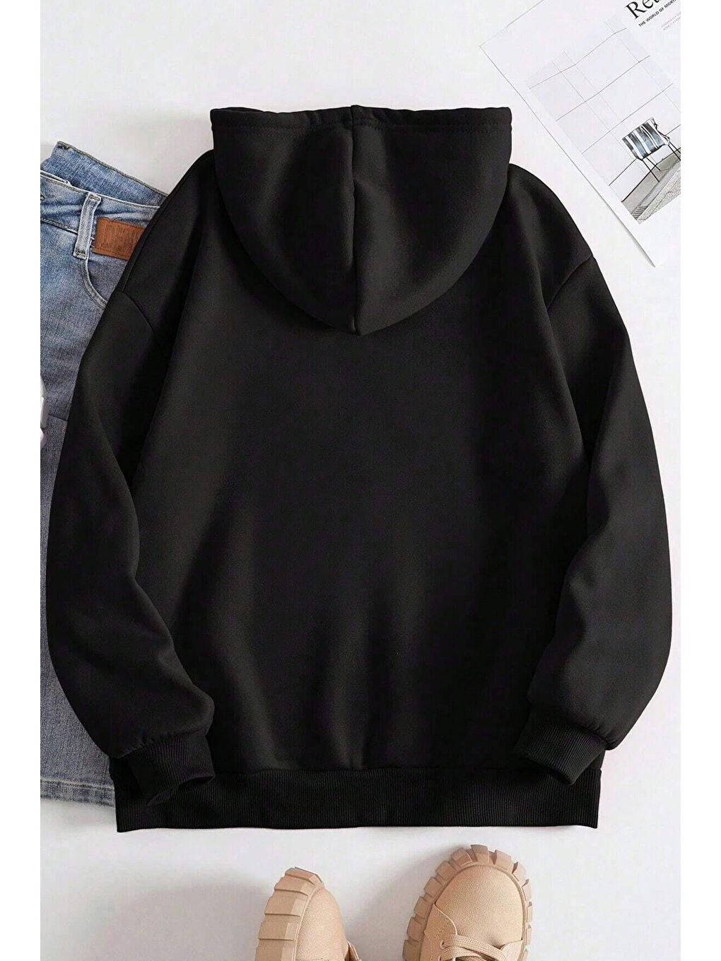 uyguntarz Açık Antrasit Unisex Just Baskılı Bisiklet Yaka Sweatshirt - 1